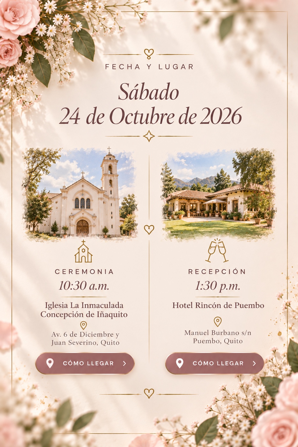 Lugar de la ceremonia y recepción